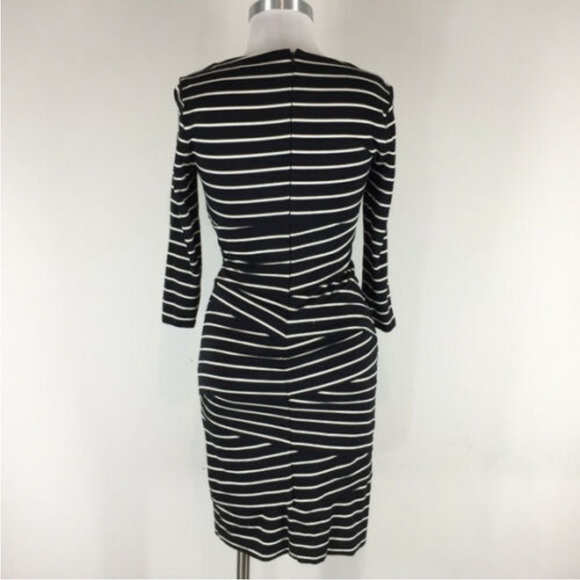 White House Black Market Slimming Striped Bandage Dress Black & White Size 2 - Picture 5 of 13
